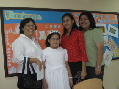 Mom, Me, Ate Gi & Ate Lou during my 1st Holy Communion